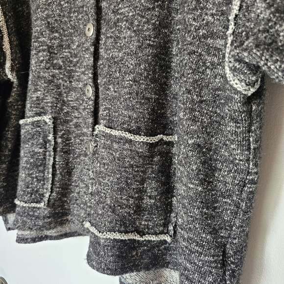 Kleën cotton blend gray ruffled oversized grandmacore winter cardigan Size M - Picture 4 of 7